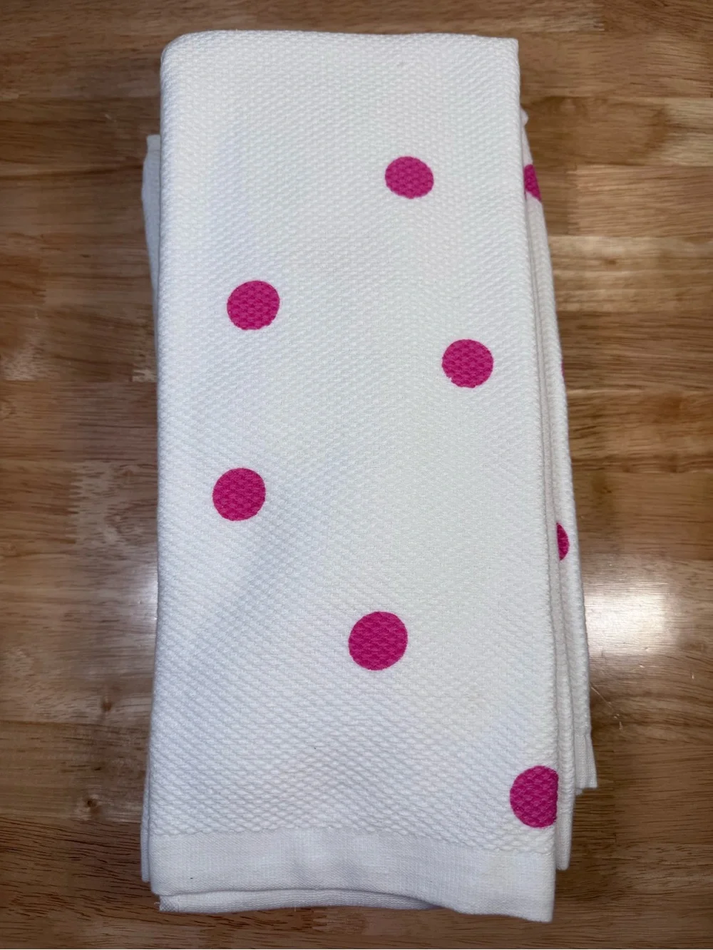 Kate spade Kitchen Towels with Hot Pink Polka Dots